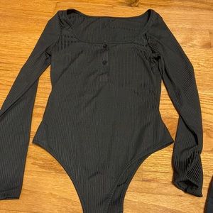 Black long sleeve body suit
